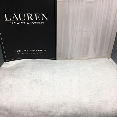 2 piezas Ralph Lauren JENKINS Invierno Paneles Blancos Cortinas Ventana 54x96 Suave NUEVO Foto 1 de 4