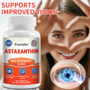 Astaxanthin Powerful Antioxidant Support 10mg 30/60 /120 Capsules Made In USA - Picture 1 of 18