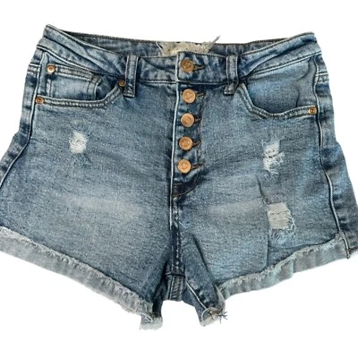 Pantalones Cortos Denim Altar'd State Talla 27/5 Azul Envejecido Botón Mosca Foto 1 de 3