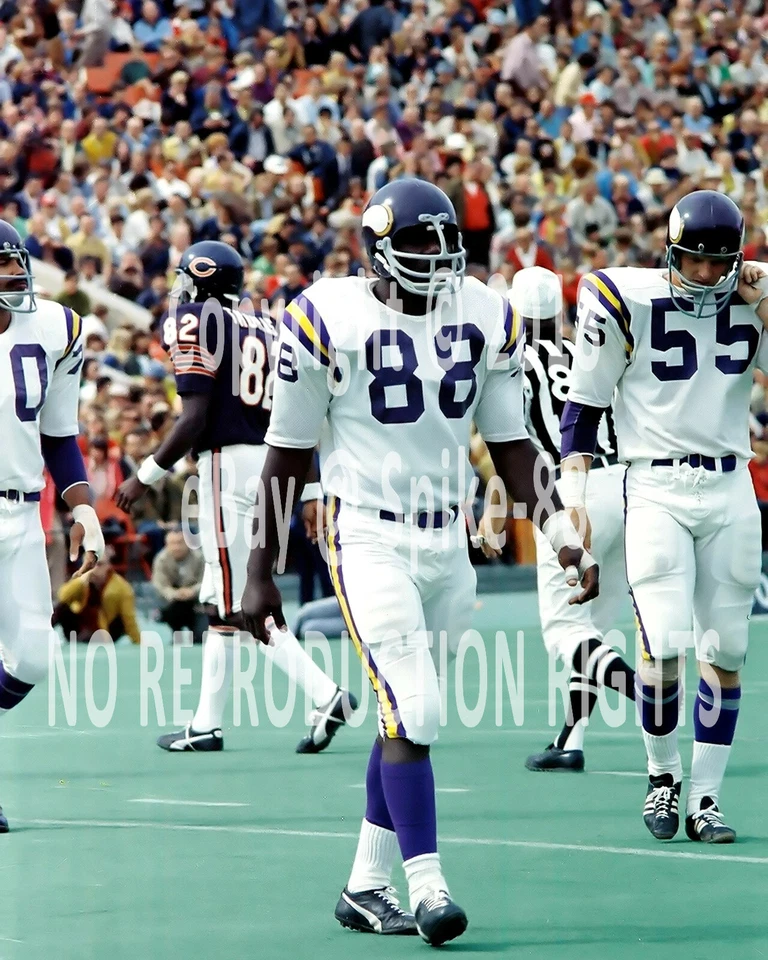 ALAN PAGE, AMOS MARTIN MINNESOTA VIKINGS VS. CHICAGO BEARS CAMINANDO FUERA DEL CAMPO 1973 Foto 1 de 1