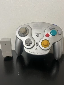 GCN Nintendo GameCube Wavebird Wireless Controller mit Dongle Platin Silber - Bild 1 von 6