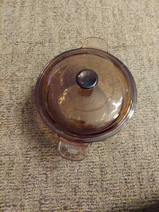 Corning Ware VISIONS ÁMBAR 1,5 L OLLA Y TAPA V-20-B Hecho en Francia - Imagen 1 de 6