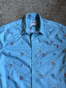 RSVLTS Button Down Shirt Large Arizona Desert Coyote Cactus - Picture 1 of 6