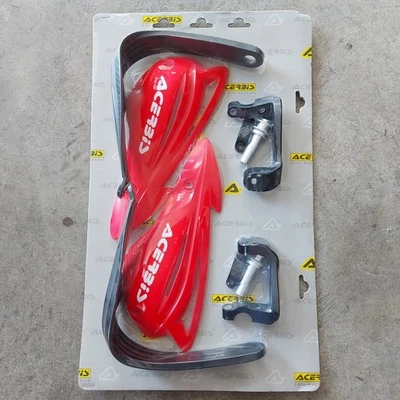 COPPIA PARAMANI ACERBIS per moto da cross enduro motard, colore rosso NUOVE - Immagine 1 di 4