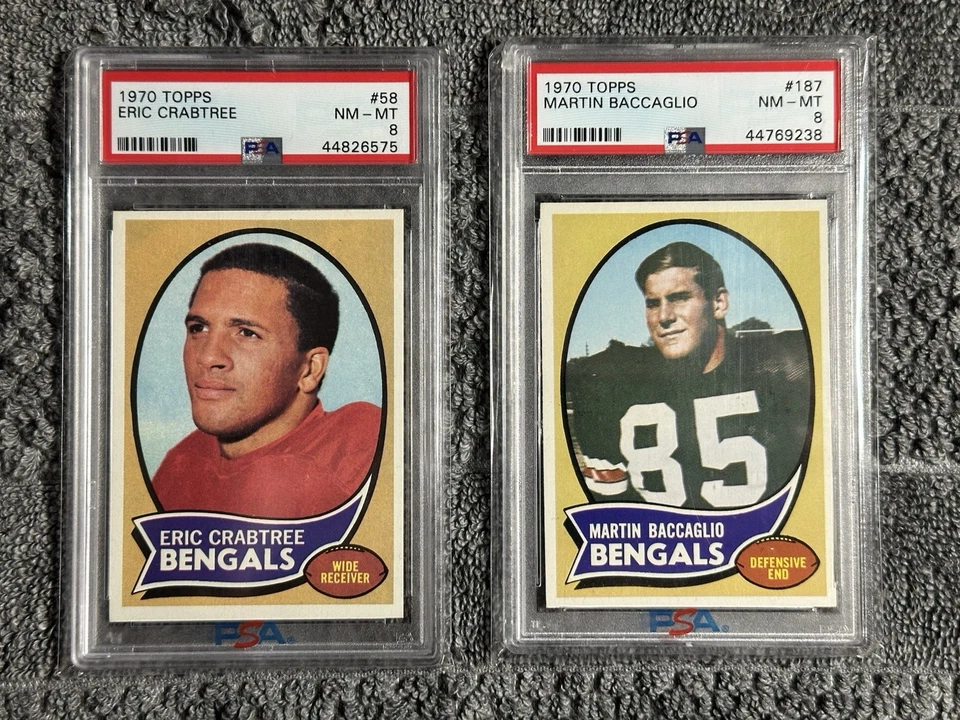 1970 Topps Football PSA Graded. Martin Baccaglio RC #187, Cincinnati Bengals. - Image 1 of 1