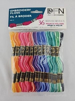 Embroidery Floss 36 Skeins Variegated Multi Colors In Original Unopened Package  - Image 1 of 3