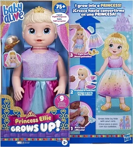 Baby Alive Princess Ellie Grows Up! Doll 18-Inch Growing Talking Baby Doll Blond - Picture 1 of 6