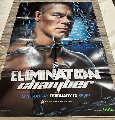 WWE Elimination Chamber PPV 2017 Poster John Cena HULU Folded Cover