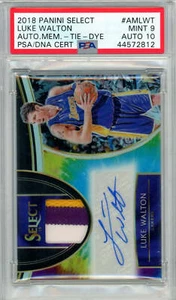 PSA 9 luke Walton Auto 10 (13/25) // Tie Dye signature - POP 1 // 2018 Panini Se - Picture 1 of 2
