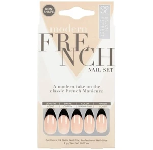 Salon Perfect Modern French Manicure Press On Nails Set 24ct Nail Glue Included - Picture 1 of 2