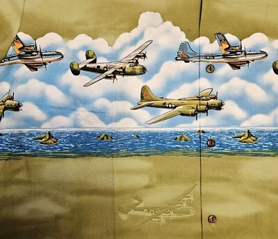3XL KY's HAWAII SHIRT WWII War Planes Clouds Islands Pacific Military 3X NICE - Image 1 of 4