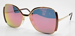 1970s Silhouette Sunglasses Model 482 Color CM Gold with Brown 54-18-130 NEW - Picture 1 of 3
