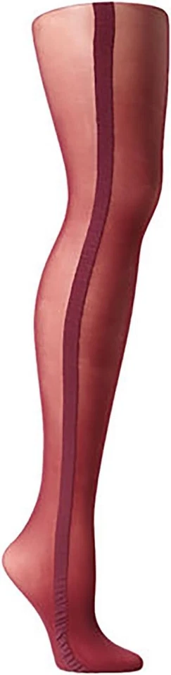 Pantimedias HUE para mujer transparentes CT hechas en EE. UU. Esmoquin a rayas grosella talla 2 Foto 1 de 4