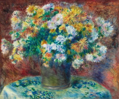 Crisantemos de Auguste Renoir pintura al óleo arte giclee impreso sobre lienzo P1906 Foto 1 de 4