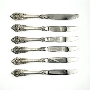 Sterling Silver Wallace Grande 9” Baroque Butter Knives Hollow Handle - Set of 6 - Picture 1 of 11