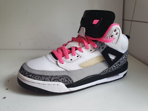 SCARPE DA GINNASTICA NIKE AIR JORDAN SPIZIKE GS UK 5.5 EU 39 DONNA PELLE ROSA BIANCA