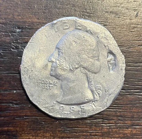 1985 P Quarter with Errors Cover