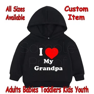 Bebé Recién Nacido Sudadera con Capucha I Heart My Grandpa Halloween Divertido Cumpleaños Todas las Tallas  - Imagen 1 de 2
