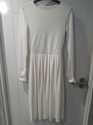 OFF WHITE NUOVO ABITO SKATER TED BAKER OFF WHITE AVORIO MIDI PLISSETTATO VESTIBILITÀ E SVASATURA UK 6 TED 0