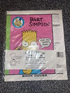 The Simpsons 1990 - Bart Simpson Book Covers 3 Designs New Sealed Rare - Picture 1 of 4