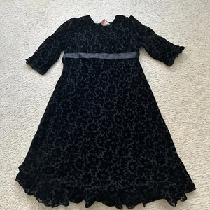Girls April Cornell Black Floral Dress Size 6 - Picture 1 of 6