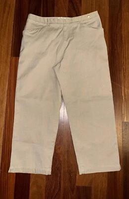 Calça Capri/Cropped LIZGOLF (Liz Claibourne) Cáqui Texturizada AUDRA ~ Tamanho 8 - Imagem 1 de 4