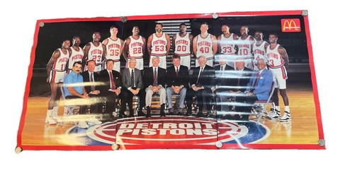 Vtg (3) McDonalds Bad Boys Detroit Pistons 1989-90 Posters Set 49.5" x 25" Cover