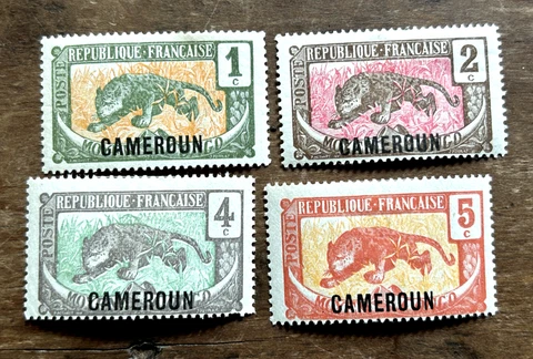 CAMEROUN , 1921 , FRENCH MANDATE , SET OF 4 STAMPS O.P. , PERF , M/H OG Cover