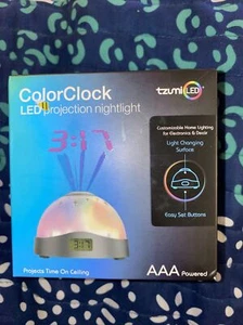 TZUMI LED PROJECTION NIGHTLIGHT COLOR CLOCK NEW SHIPS FROM U.S - Picture 1 of 2