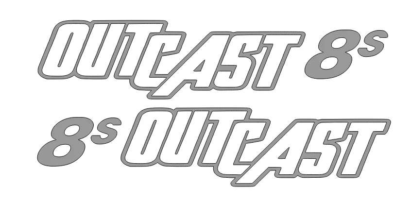 Arrma Outcast 8s DIE-CUT Decal Sticker (2) Offroad RC Truck CHROME - Image 1 of 1