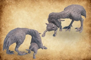 Prehistoric Bird Eating, DnD RPG Fantasy Wargames Prehistoric Animal Miniatures - Picture 1 of 1
