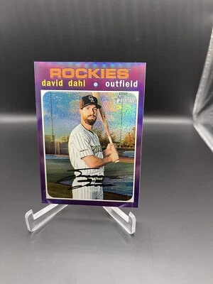 DAVID DAHL 2020 TOPPS HERITAGE PURPLE REFRACTOR #THC-478 ROCKIES SP - Image 1 of 2