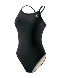 TYR TYRECO WOMEN'S DIAMONDFIT SWIMSUIT - SOLID BLACK SIZA 30(S) Style DSOL1A - Picture 1 of 4