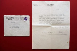 Autografo Ugo Guanda Guandalini Editore Lettera Zampighi Modena 1936 Poesia - Foto 1 di 2