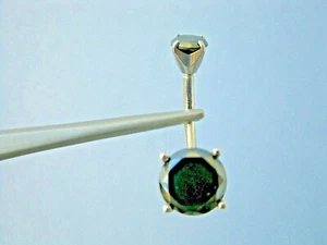 2.75ctw 100% REAL BLACK DIAMOND BELLY RING DOUBLE,APPRAISAL,2 DIA'S wFREE TESTER - Picture 1 of 11