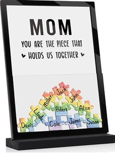 Mom Name Puzzle Sign Gift, Mom You are the Piece That Holds Us Together - Picture 1 of 6