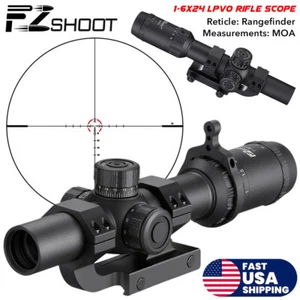 1-6x24 LPVO Rifle Scope Illuminated Rangefinder Reticle w/ Mount&Lockable Turret - Picture 1 of 14
