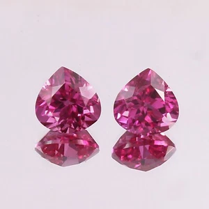 AAA 6 MM Natural Ceylon Pink Sapphire Loose Gemstone Cut Heart Matched Pair Cut - Picture 1 of 4