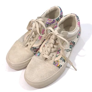 Vans Sneakers Tan Satin/Leather Festival Brocade Floral sneakers 7.5 S10 - Picture 1 of 6