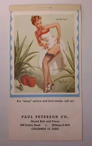Mini calendario vintage de publicidad de agosto de 1961 Pin Up Girl "Get the Point" - Imagen 1 de 4