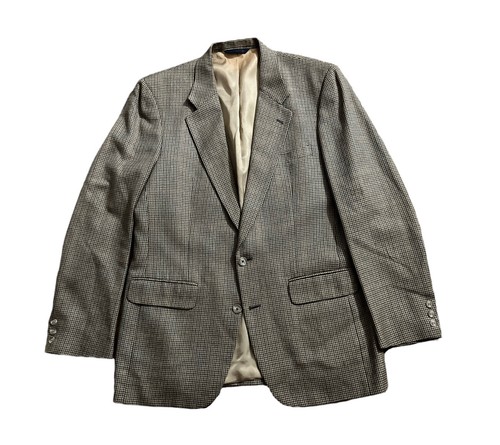 Giacca blazer cappotto sportivo lana vintage Burberry’s mini pied de poule uomo vestibilità 42L