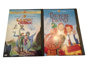 Warner Bros. WB Family 2 Animated Movie Lot: Quest For Camelot / Treasure Island - Foto 1 di 10