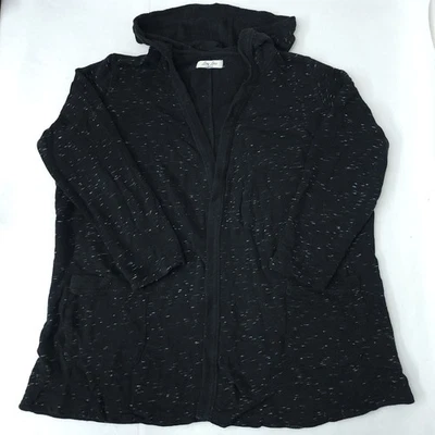 Suéter cárdigan con capucha Lucky Lotus para mujer XL/XXL** bolsillos gris oscuro moteado Foto 1 de 4