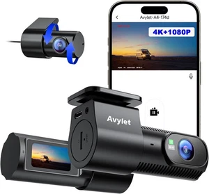 Cámara de tablero delantera y trasera, 4K/1080P integrada 5G WiFi APP cámara de tablero para automóviles GPS - Imagen 1 de 9