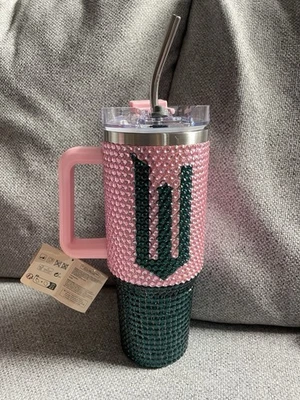 Wicked Primark Official Movie Tumbler Pink/Green 1.2L Travel Mug With Straw - Image 1 of 2