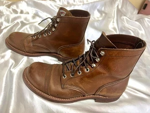 Red Wing Herren US8,5 EE Iron Ranger Arbeitsstiefel 8111 Braun Leder Kappe Ze... - Bild 1 von 24