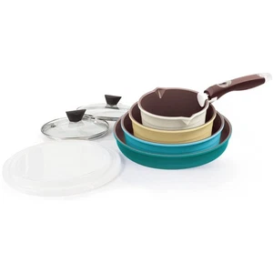 Midas 9pz Set di Pentole in Ceramica Antiaderenti, PFOA Utensili da Cucina con Casseruola, Friggere... - Foto 1 di 6