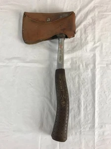 vintage ROCKET Tru Temper Boy Scout Hatchet Axe 13.5 inches Brown Handle Sheath - Picture 1 of 8