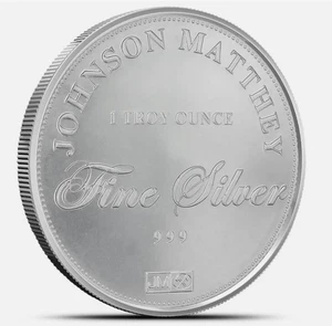 Ronda de plata Johnson Matthey - 1 Troy OZ, .999 pura - Imagen 1 de 2