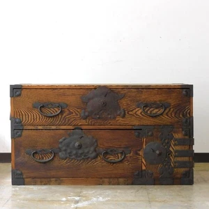 Caja fuerte de almacenamiento japonesa antigua Tansu Dansu de madera hecha a mano - Imagen 1 de 10